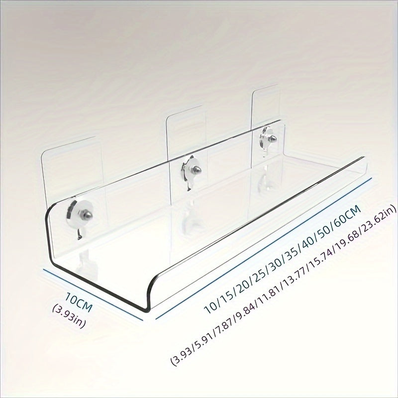 Прозрачные акриловые плавающие полки для различных用途 в ванной, кухне или для展示 виниловых пластинок. Утилитарные стеллажи без золотых трубок в комплекте.