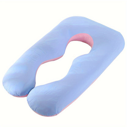 This versatile U-shaped maternity pillow provides ultra-soft support for side sleeping and nursing. The removable cover is washable and the pillow measures 130.0 x 69.98 cm.