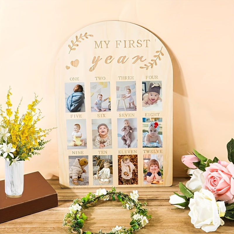 Capture and cherish your little one's milestones with our My First Year Youngsters Milestone Frame. This wooden photo display is perfect for boys and girls, showcasing their first 12 months in style. It makes the perfect birthday gift and essential