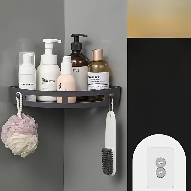 Corner Shower Caddy with Adhesive Mounting for Bathroom Essentials