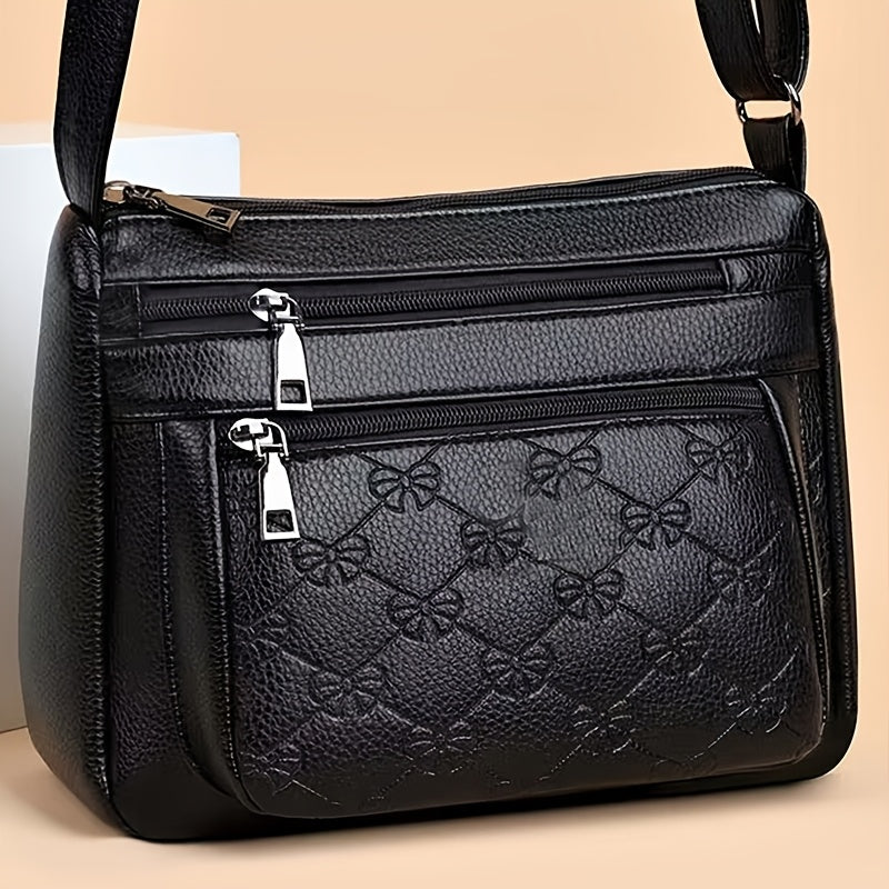 Stylish Black Nylon Crossbody Bag with Tassel - Lightweight, Casual Shoulder Purse for Women.