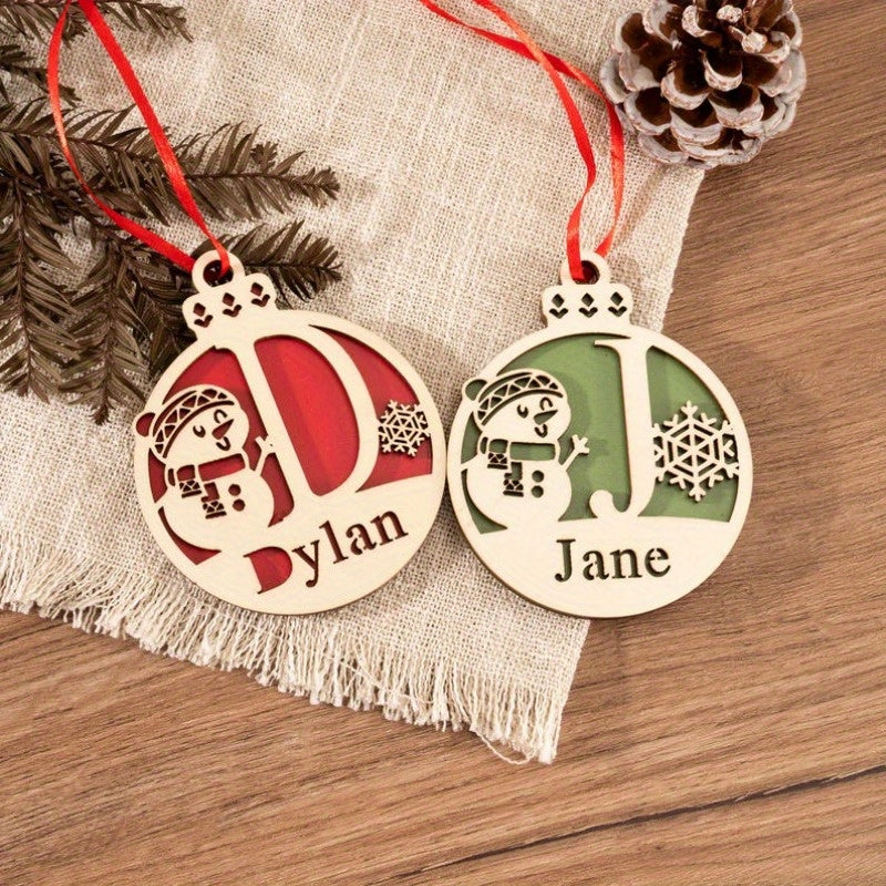 A unique gift for her: a personalized wooden Christmas ornament featuring a festive holiday tree decoration.