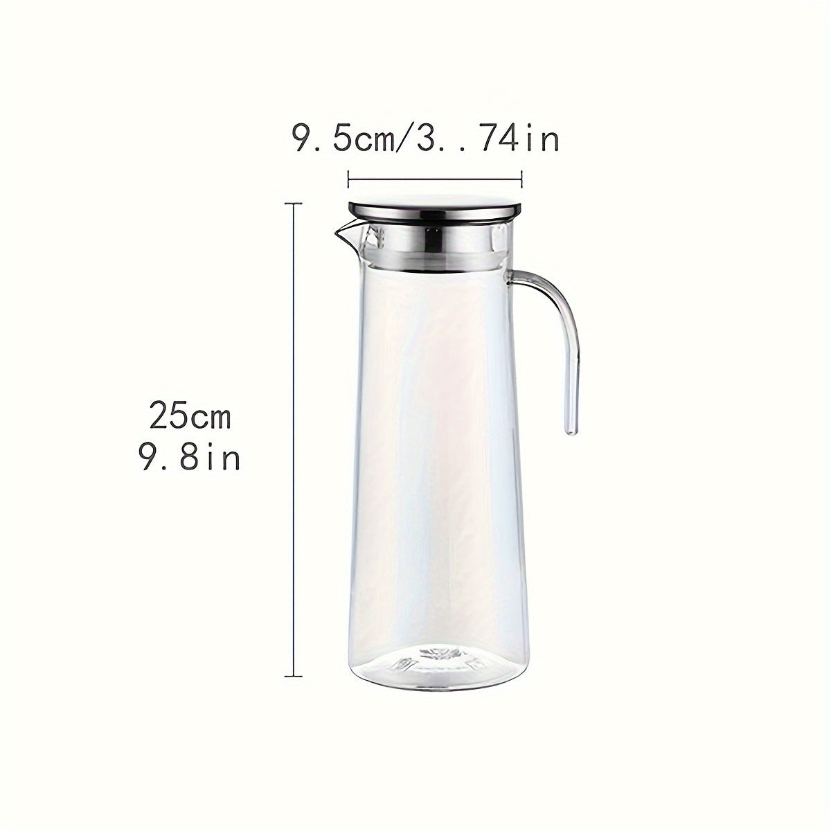 Large capacity ice bucket beverage pitcher made of durable and transparent polycarbonate with filter lid and easy pour spout for cold drinks, beer.