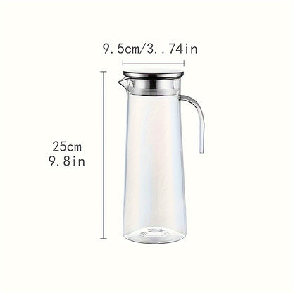 Large capacity ice bucket beverage pitcher made of durable and transparent polycarbonate with filter lid and easy pour spout for cold drinks, beer.