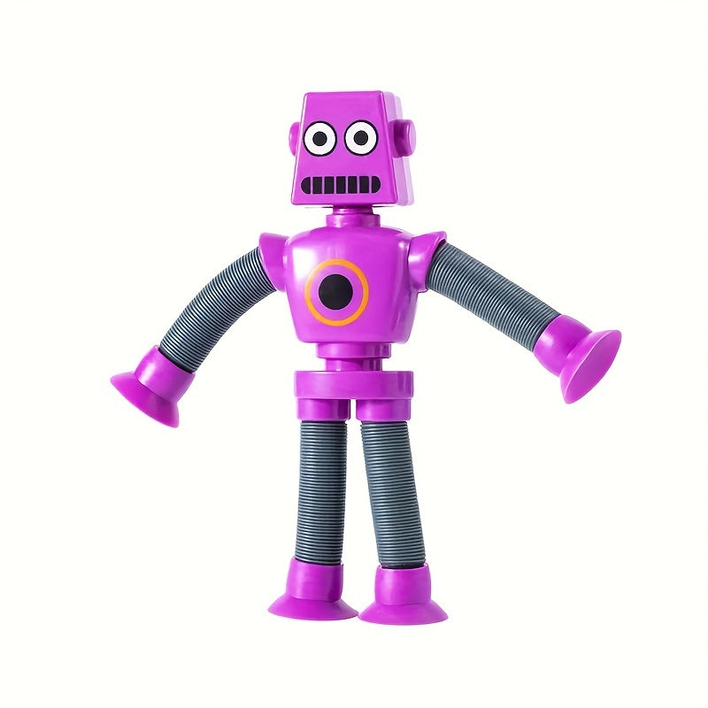 DIY Transforming Robot Toy for Kids 6-8: Creative & Educational sensory play with telescopic pop tube design in 4 colors.