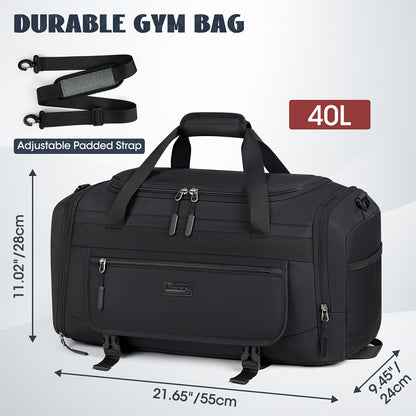 1pc Fashionable Gym Bag for Men, 40L/55L with Shoe Compartment and Wet Pocket, Lightweight Waterproof Travel Handbag.