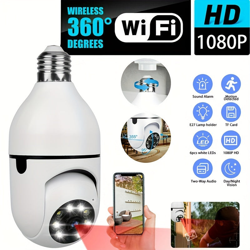 Stay connected with the 355 Degree Intercom 1080p Home Security Camera. This high-definition WIFI monitoring camera features remote high-definition night vision capabilities, making it suitable for both indoor and outdoor use (excluding rainwater and