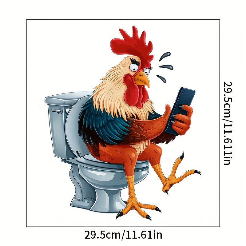 1pc Rooster spoof series mobile phone stickers for home decoration including wall stickers. Perfect for toilet seat and water tank decoration, very entertaining.