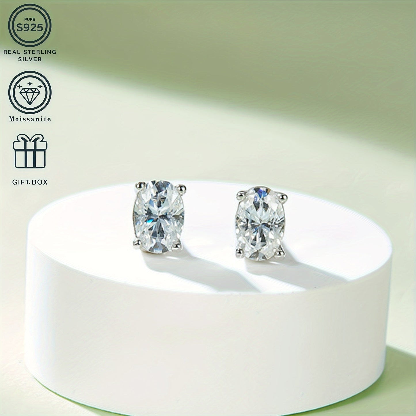 Set of 3 Elegant S925 Sterling Silver Moissanite Jewelry Pieces, Featuring Blingbling Party Style. Hypoallergenic and Includes 2CT+1CT Stones. Comes in a Gift Box, Ideal for Weddings, Anniversaries, Thanksgiving, and Year-Round Wear.