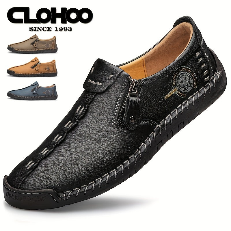 CLOHOO Men's Stitching Loafers, Non-Slip Casual Shoes