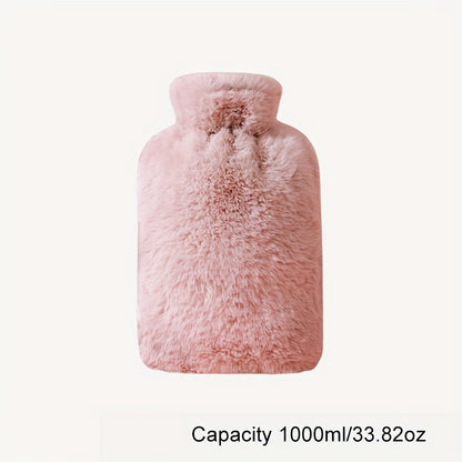 1pc PVC Plush Hot Water Bag, 1000ml/2000ml size, explosion-proof, anti-scalding, large capacity hand warmer for bed.