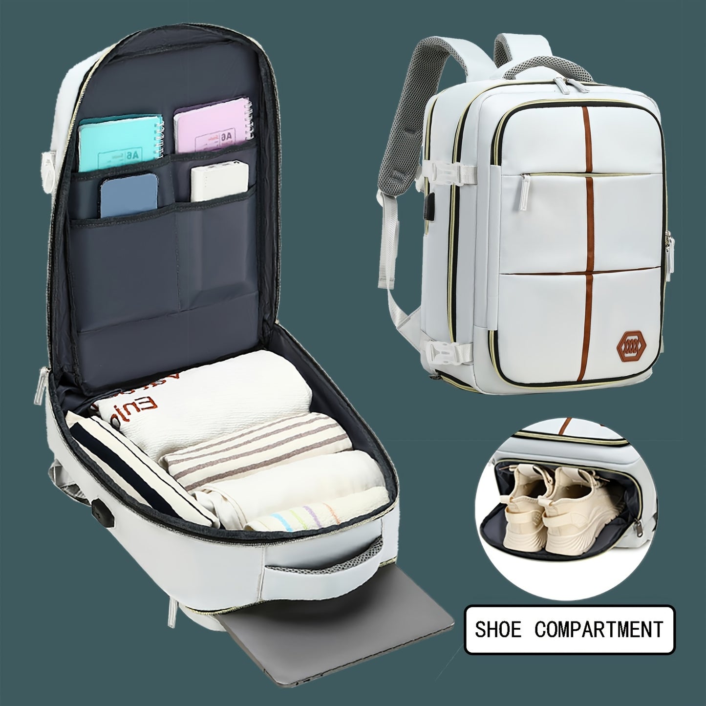 Unisex travel backpacks, airline-friendly laptop bags, sports backpacks with shoe compartments, and school backpacks.