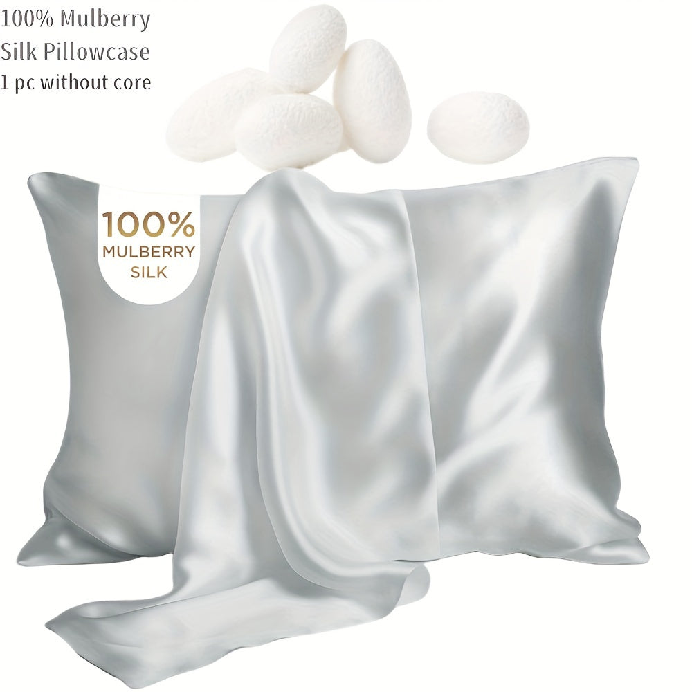 Get yourself a luxurious 100% mulberry silk pillowcase in a stunning silvery gray color. This 19mm silk pillowcase features a double-sided design that is gentle on both hair and skin. The hidden zipper adds a touch of elegance, making it a perfect gift