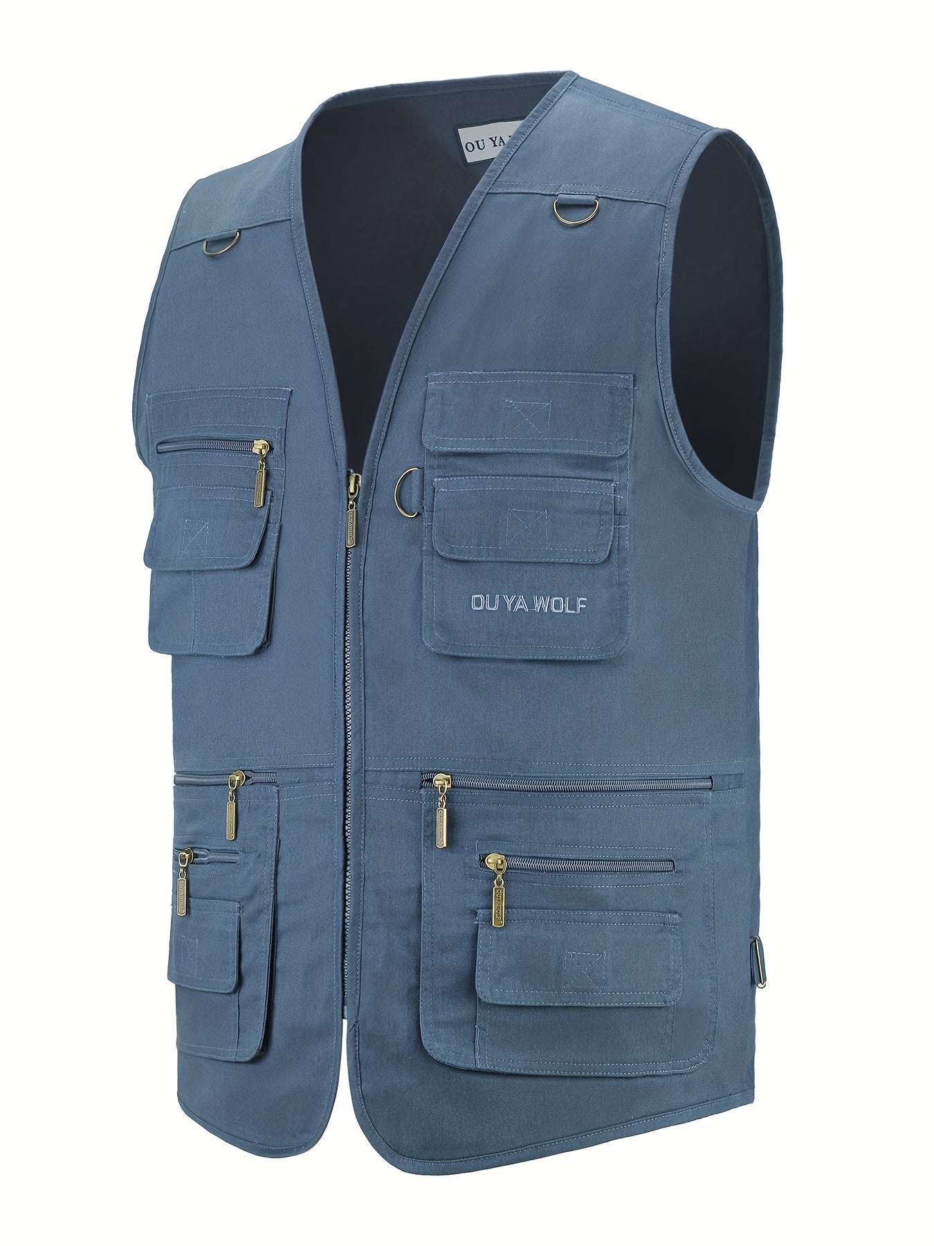 Men's Casual Zip Up Cargo Vest for Spring/Summer Outdoor Activities