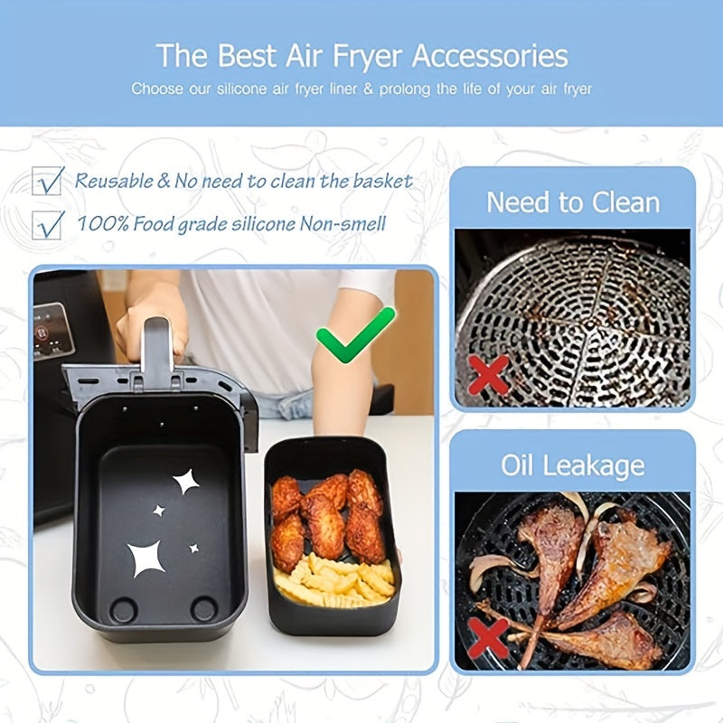 Air Fryer Accessories Set - Includes Tools/Rack for Most Dual Basket Air Fryer Models (7.6-9.6L), Oven Accessories, Air Fryer Liners, Multi-Layer/Skewer Rack, Metal Holder, Tongs, Brushes, and Oven Gloves