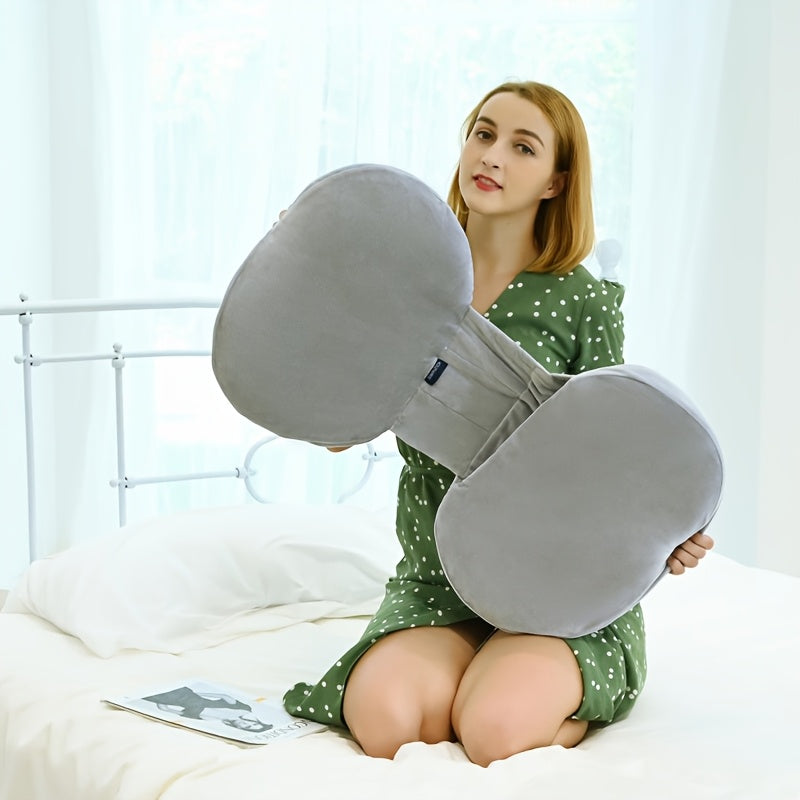 Soft C-Shape Pregnancy Pillow with Removable Velvet Cover and Adjustable side sleeper support for Body, Belly, and Back. This Maternity Pillow is Machine Washable.