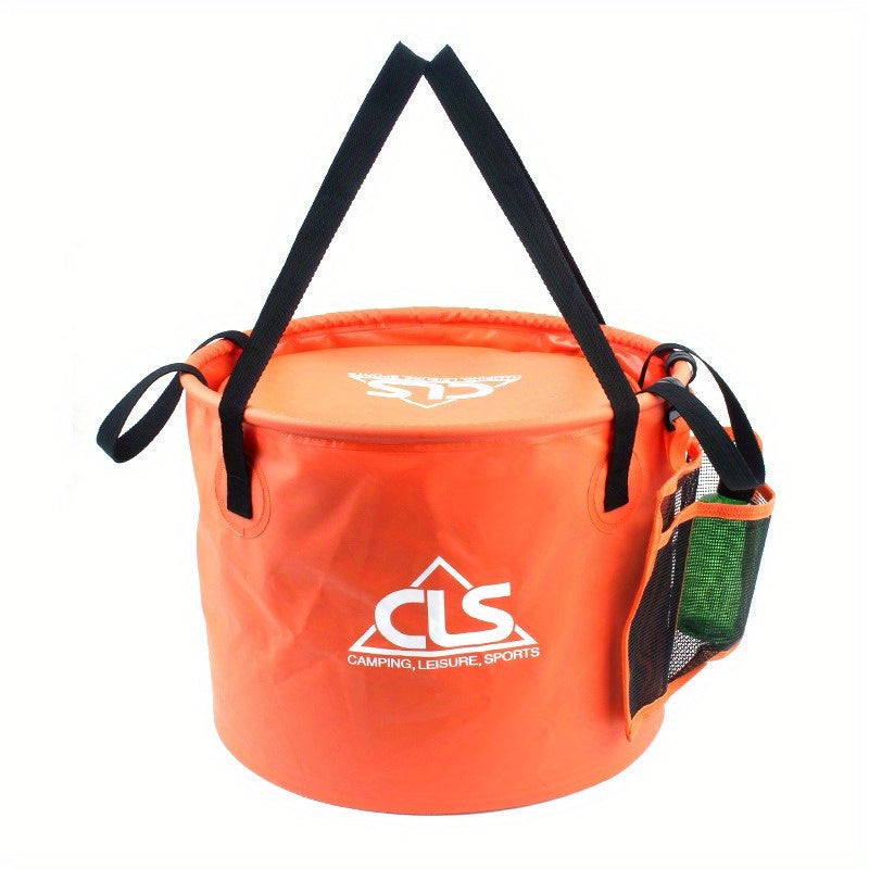 New Outdoor Folding Double Layer Bucket with Drain Basket for Washing Vegetables and Dishes, Great for Camping and Fishing. Includes Telescopic Fishing Bucket and Gear Bag.