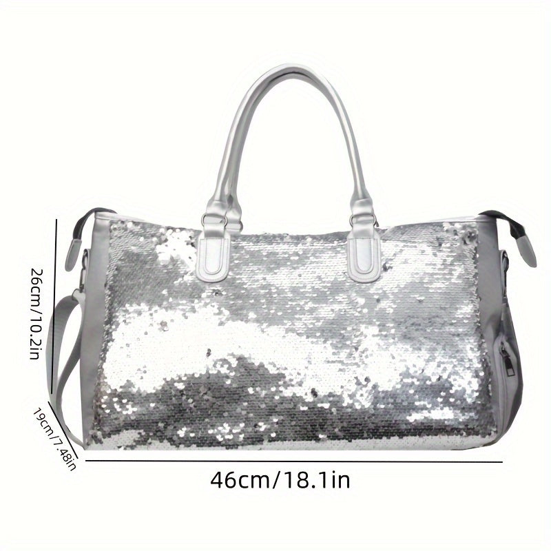 2024 New Fashion Sequined Single Shoulder Crossbody Travel Bag for Women, Large Capacity and Versatile Fitness Tote.