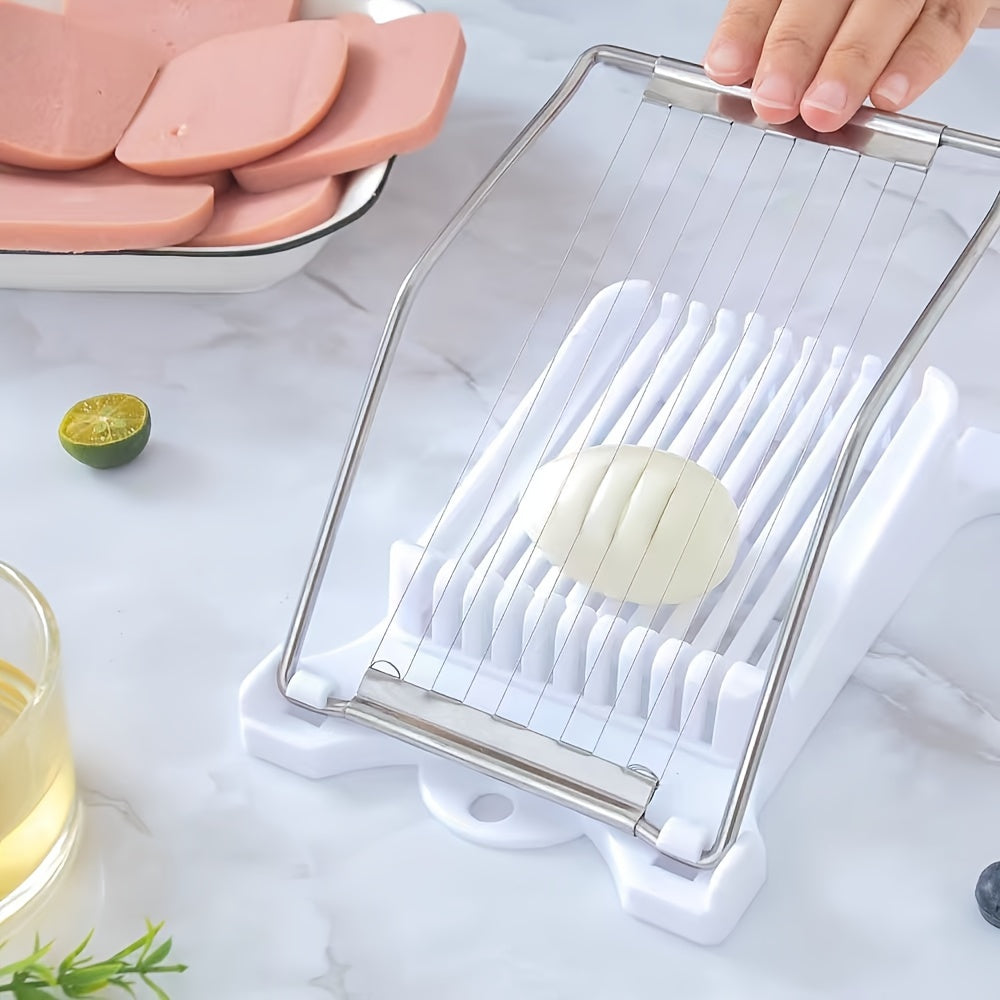 This Stainless Steel Manual Meat Slicer is great for slicing lunch meats and ham, making it the ideal kitchen tool for home cooking, especially when preparing dishes like ham and eggs.