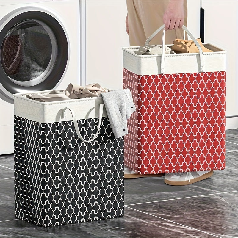 Laundry Storage Basket with Handles, Hamper Box for Laundry, Bathroom Container, Organizer for Laundry Room, Bedroom, Bathroom, Home, Dormitory - 1 Piece