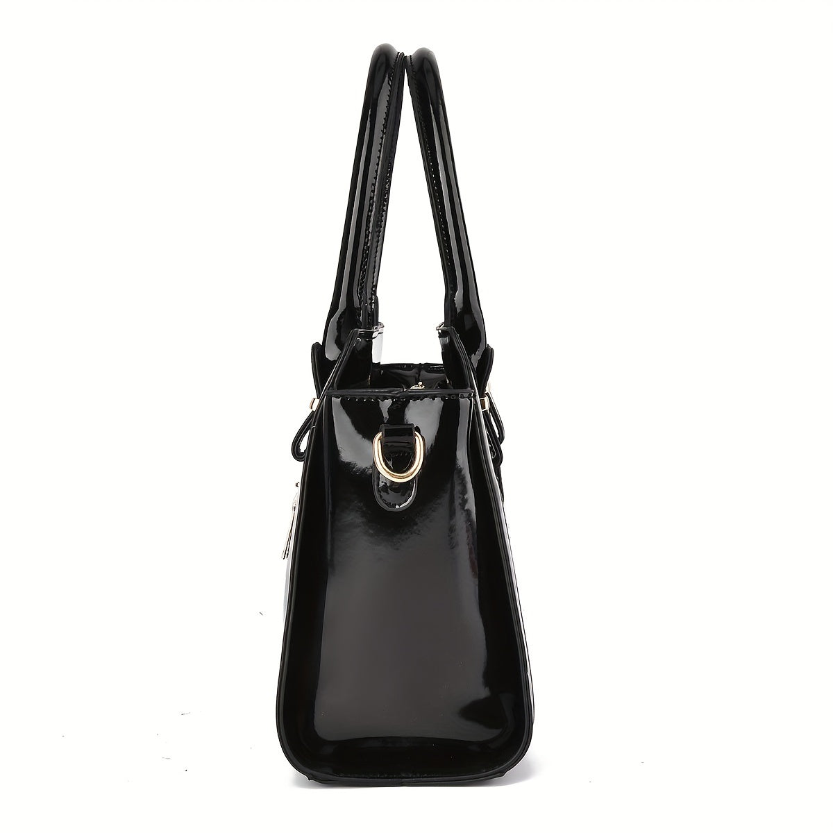 Women's Bag Set: Classic Solid Color Shoulder Bag with Top Handle and Clutch Purse