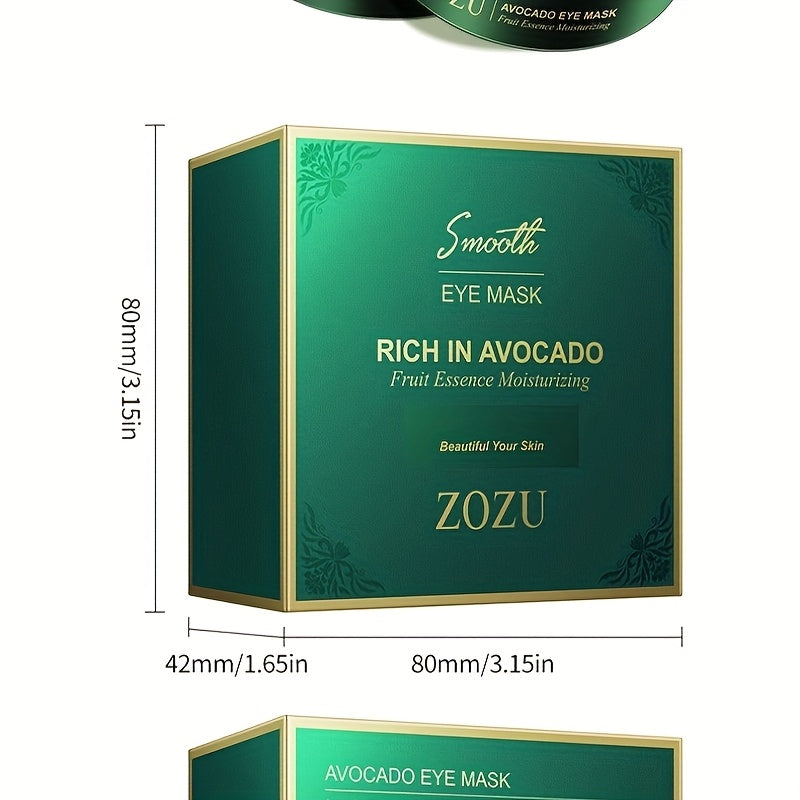 ZOZI Unisex Adult Avocado Eye Mask: Moisturizing, Alcohol-Free, Suitable for All Skin Types, with Fruit Essence for Smooth Skin.