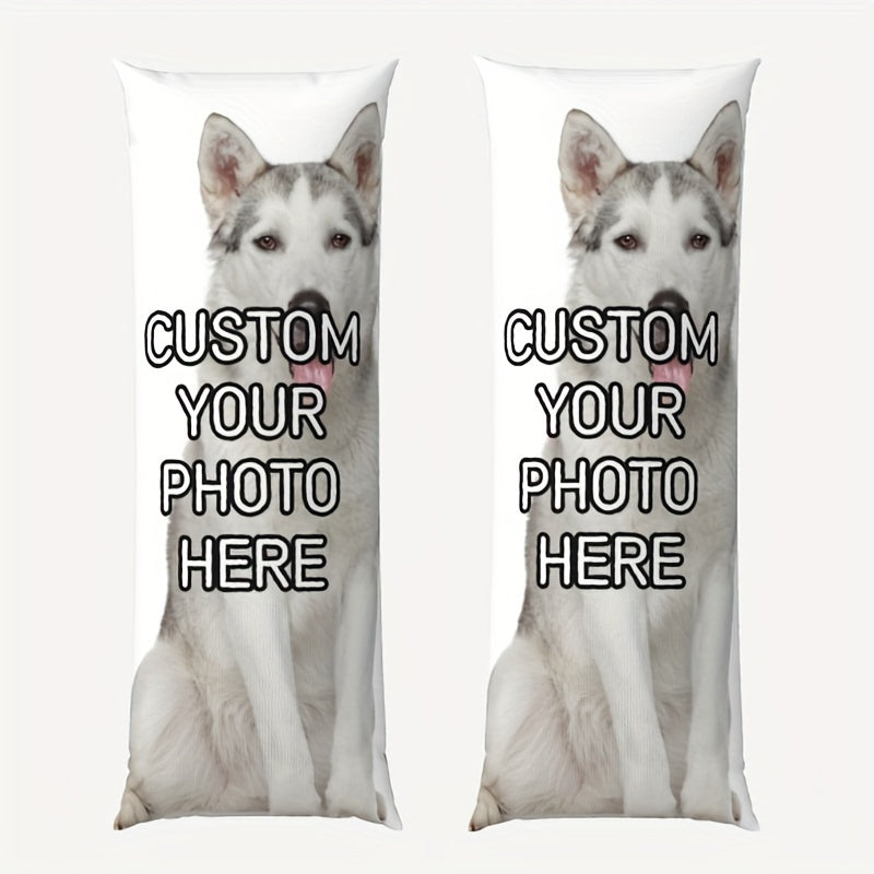 Double-Sided Personalized Plush Photo Pillowcase - Soft & Cozy - Ideal for Home Decor, Anniversary, Valentine's Day Gift - Measures 50.8x137.16 cm