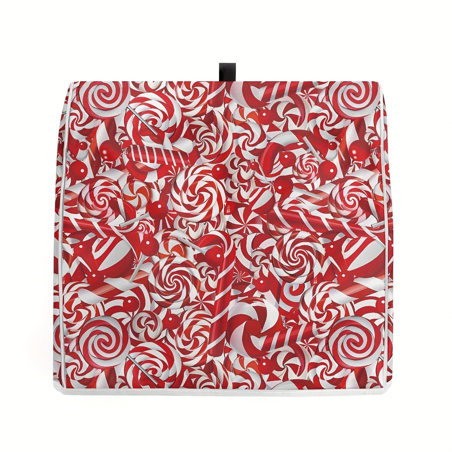 Get into the holiday spirit with this Festive Candy Cane, Santa & Lights Stand Mixer Cover! Designed for 5-8 Qt KitchenAid Mixers and Coffee Machines, this accessory is perfect for adding a touch of Christmas cheer to your kitchen. Easy to clean and