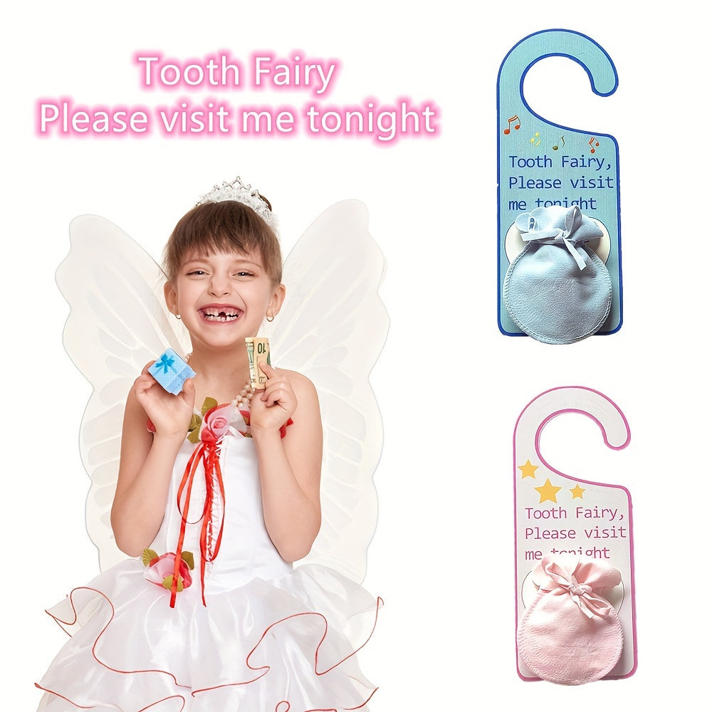 Magical Tooth Fairy Door Hanger - Pillow Pouch for Kids' Lost Teeth, Ideal Present for Boys & Girls (1 piece)