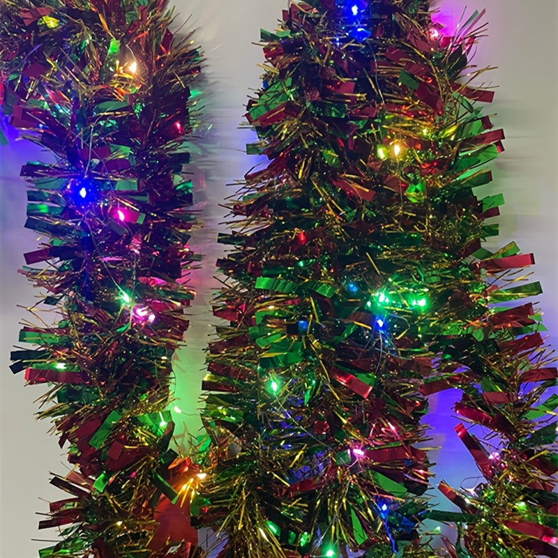 30LED Dingion Christmas Tinsel Garland with Lights for Xmas Party Indoor.