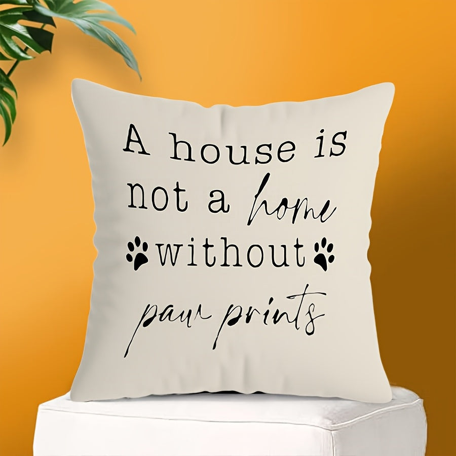 This MEMNUN Dog Lover's Delight Throw Pillow Cover is the perfect addition to any pet lover's home decor. Featuring a combination of humorous paw print designs and heartfelt quotes, this soft polyester cover measures 44.96 x 44.96 cm and includes a