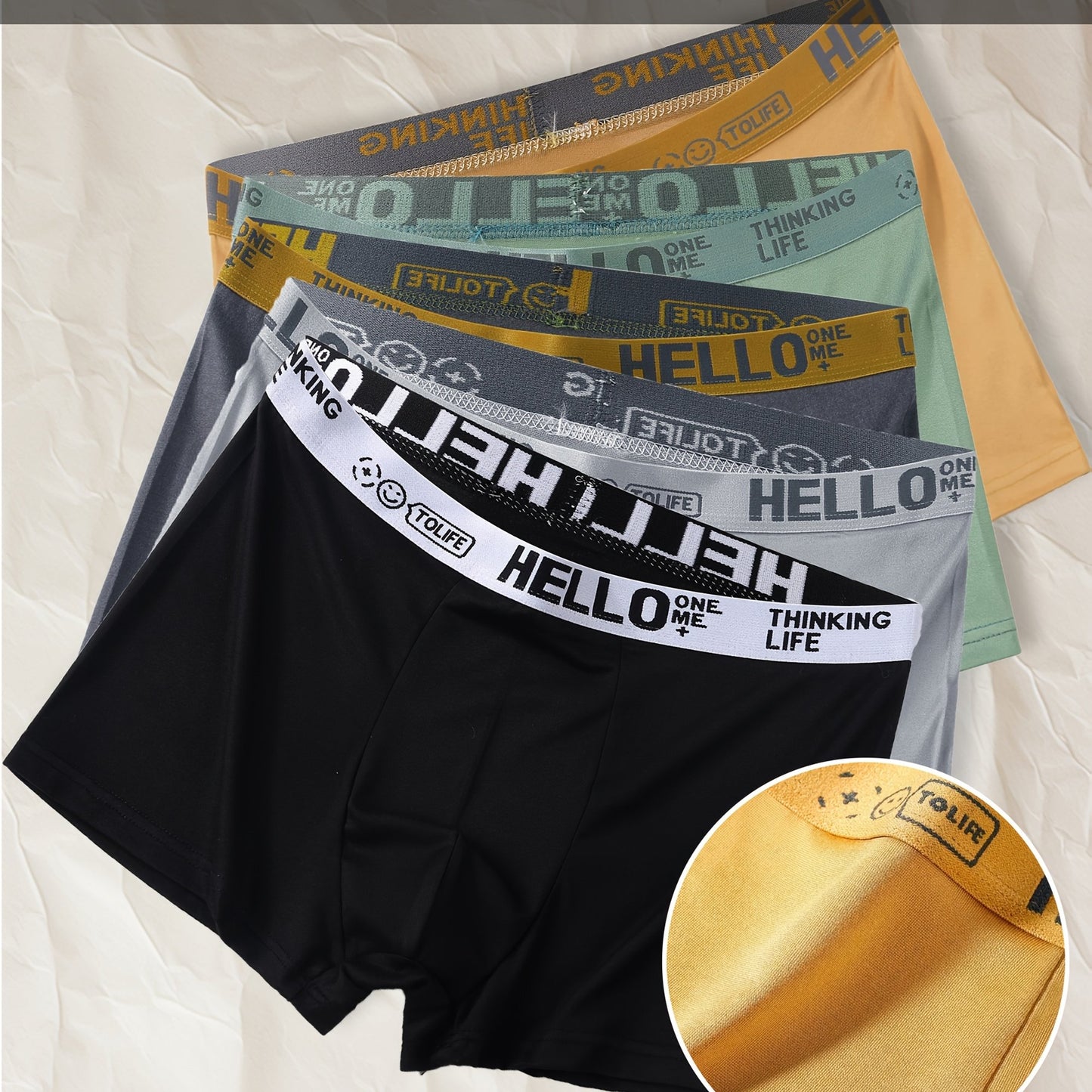 Men's boxer shorts with geometric patterns, made from stretch polyester for comfort and flexibility, breathable and soft for a sports version.