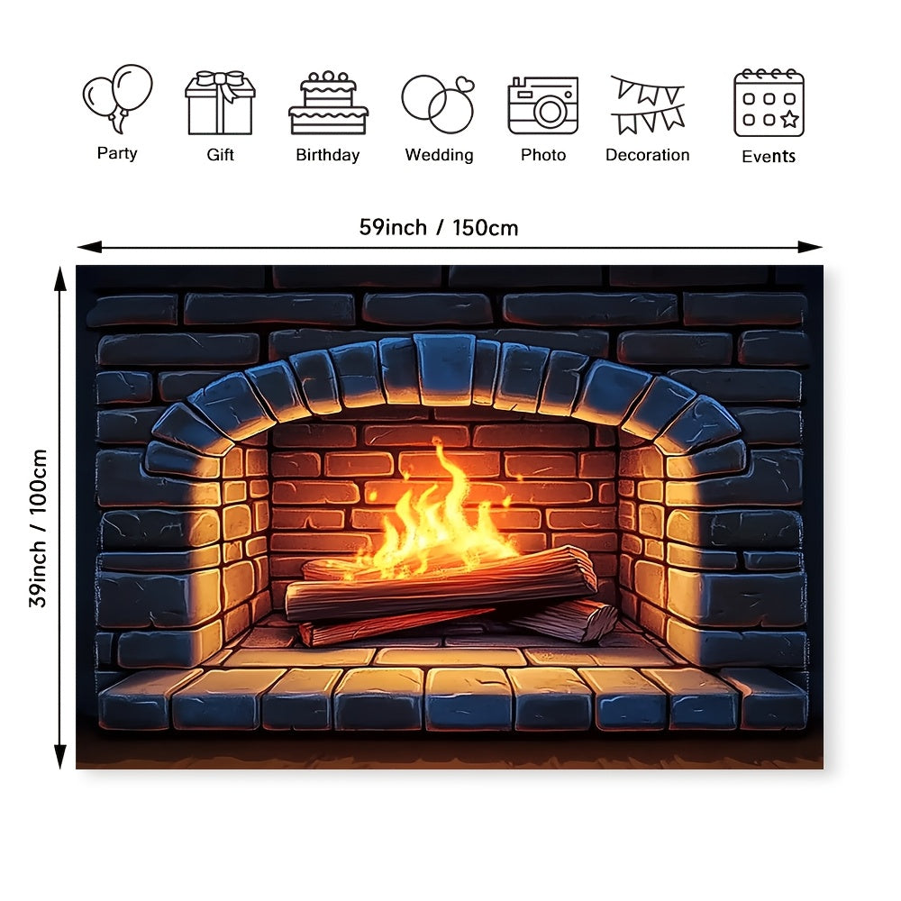 Enhance the festive atmosphere in your home with this 3D Realistic Fireplace Background Cloth! Perfect for family photos, seasonal activities, and special occasions, this beautiful setting adds charm and warmth to any gathering. Elevate your fireplace