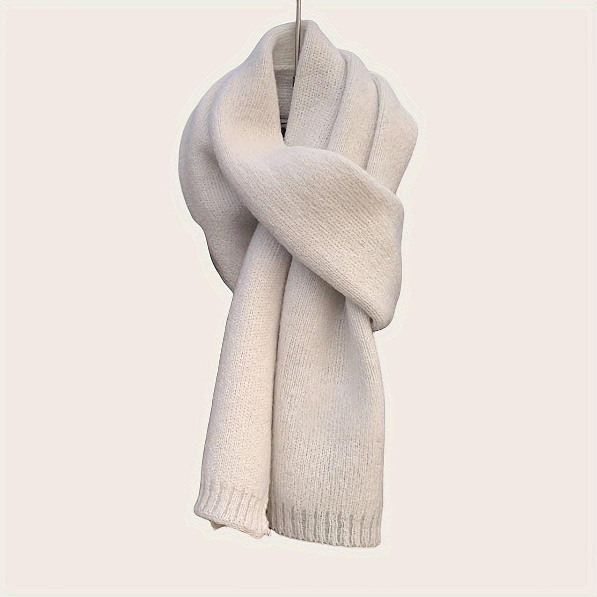 Cozy Solid Color Thick Knit Scarf, Perfect for Staying Warm and Chic in Fall/Winter