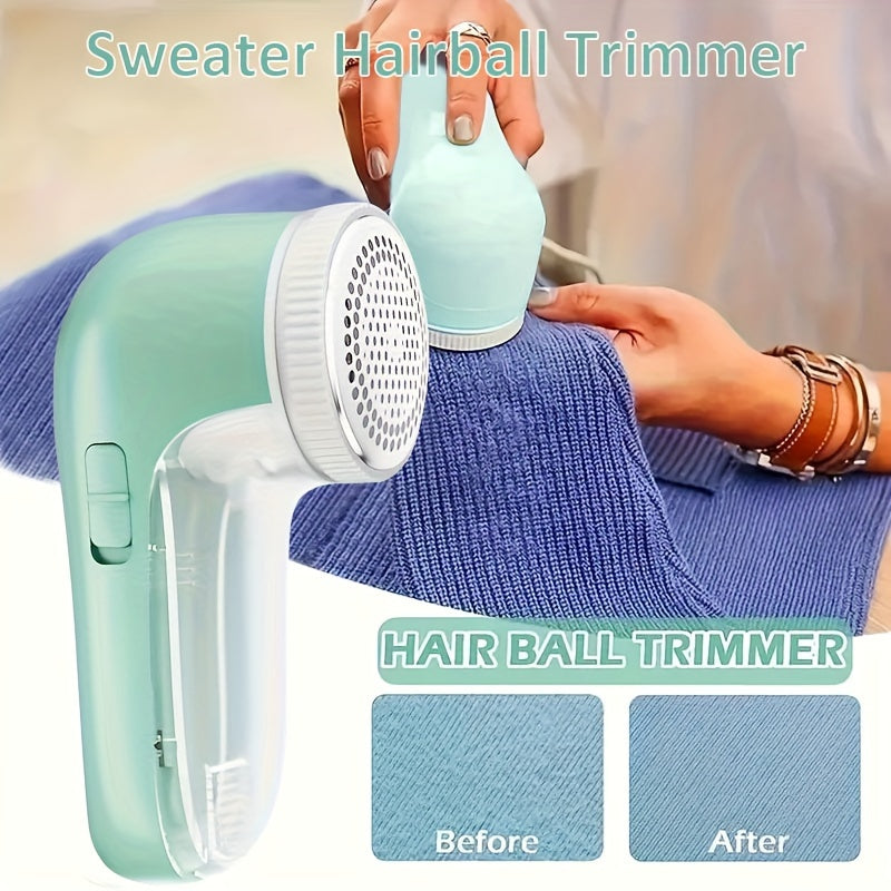 Electric lint remover with 3 stainless steel blades removes lint quickly and effectively from various fabrics for home use.