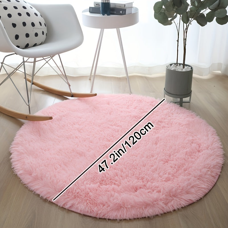 Round Large Ultra Soft Plush Rug - Non-slip and Waterproof Shaggy Throw Rug for Living Room, Bedroom, Nursery, Game Room, and Dormitory. Perfect Teenage Room Decoration - Room Decor (10.16cmX10.16cm)