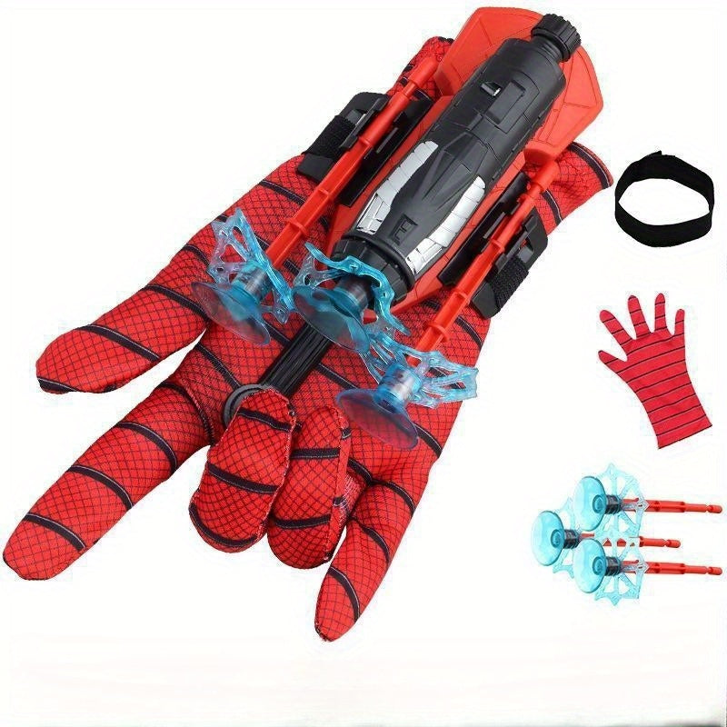 Red Spider Gloves with Soft Bullet Launcher Spider-Web Shooter Toy