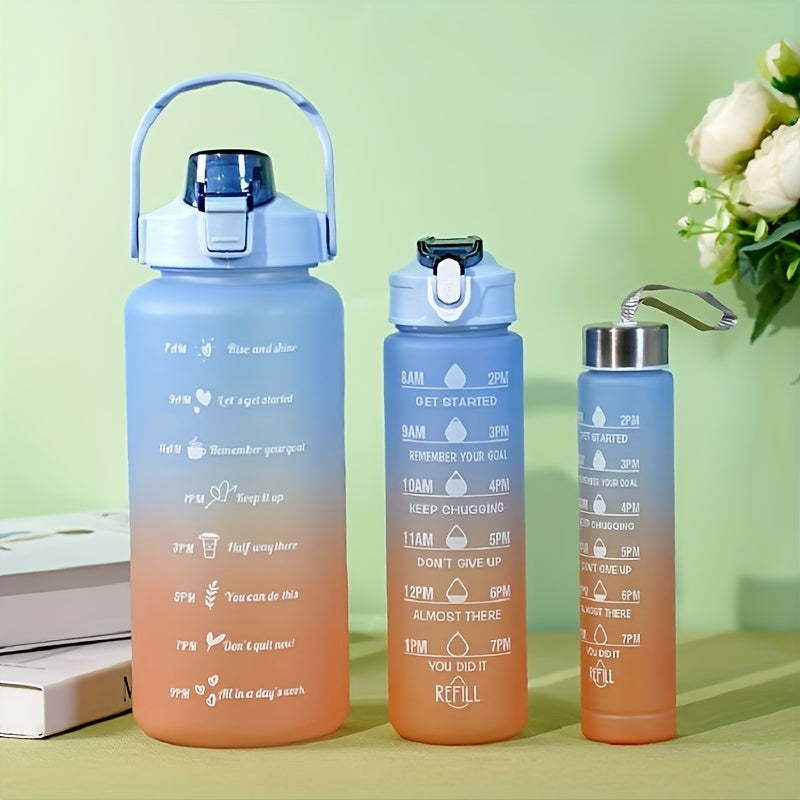 Leak-proof sports water bottles with straw, time marker, and various sizes - ideal for office, school, gym, and workout - motivational and durable - back to school essentials.