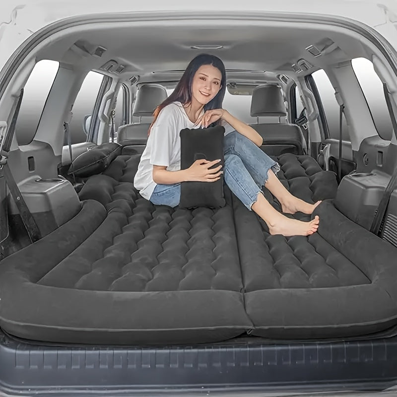 3-in-1 Car Air Cushion with Electric Air Pump, support pillars, and pillows for SUV, MPV, camping trips.