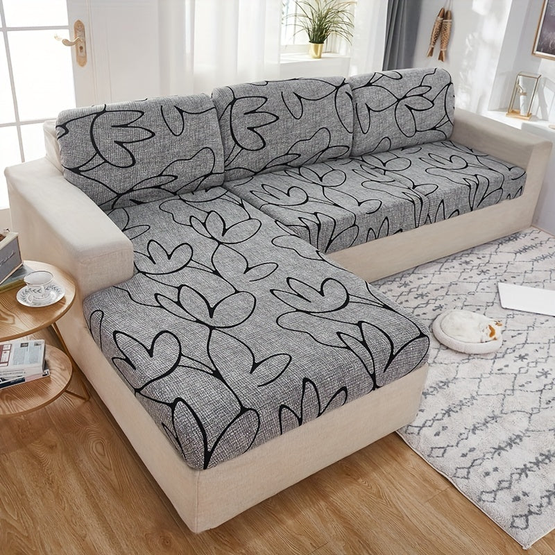 Polyester sofa slipcover for non-slip furniture protection in home decor.