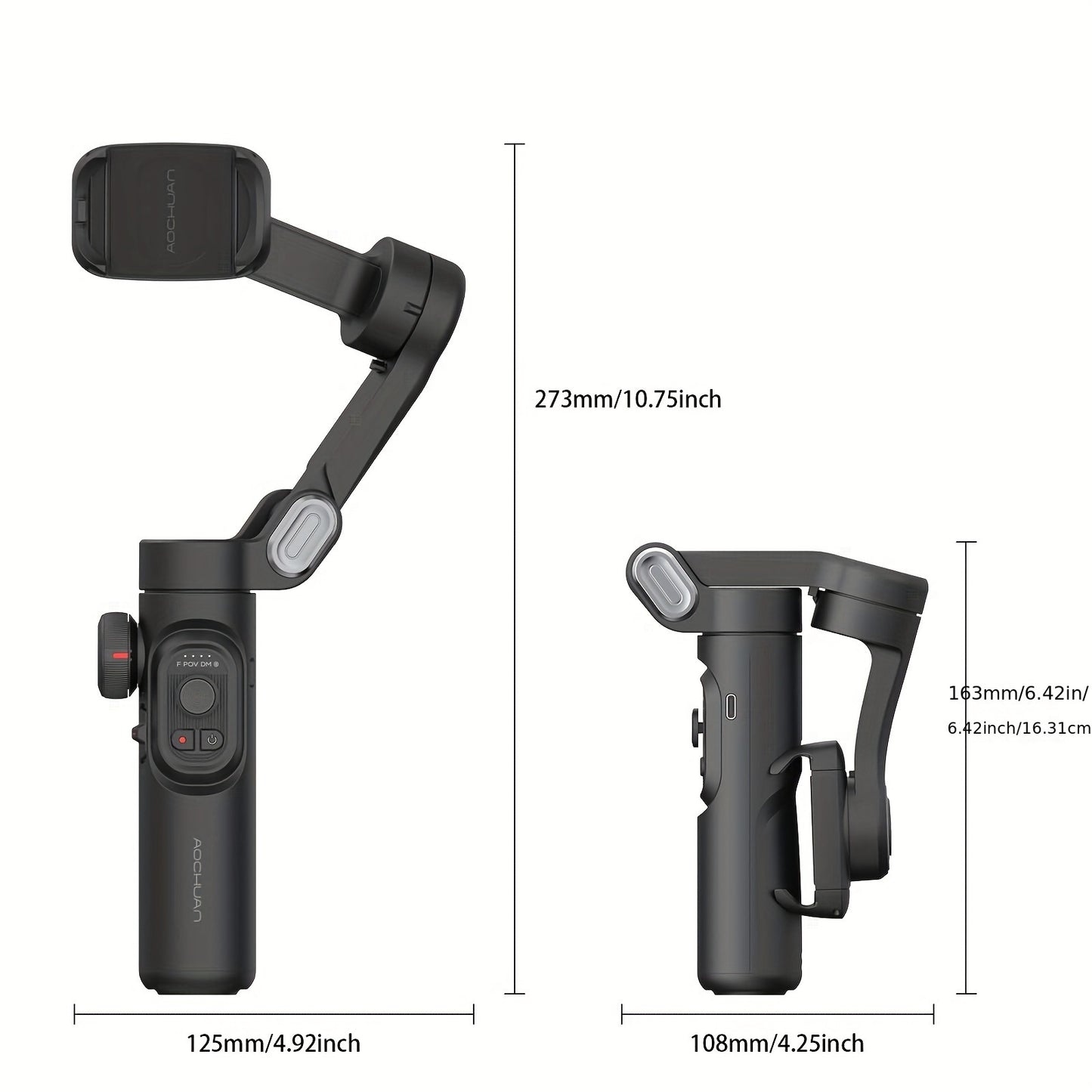 AOCHUAN XE 3-Axis Handheld Gimbal Stabilizer for Smartphone Video Recording, Compatible with iPhone, Xiaomi, and Samsung.