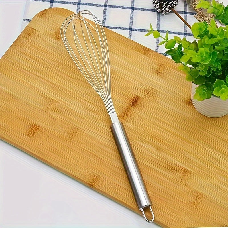 Essential Kitchen Gadget: Stainless Steel Manual Whisk for Baking, Mixing, and Creating Creamy Textures - No Electricity Required