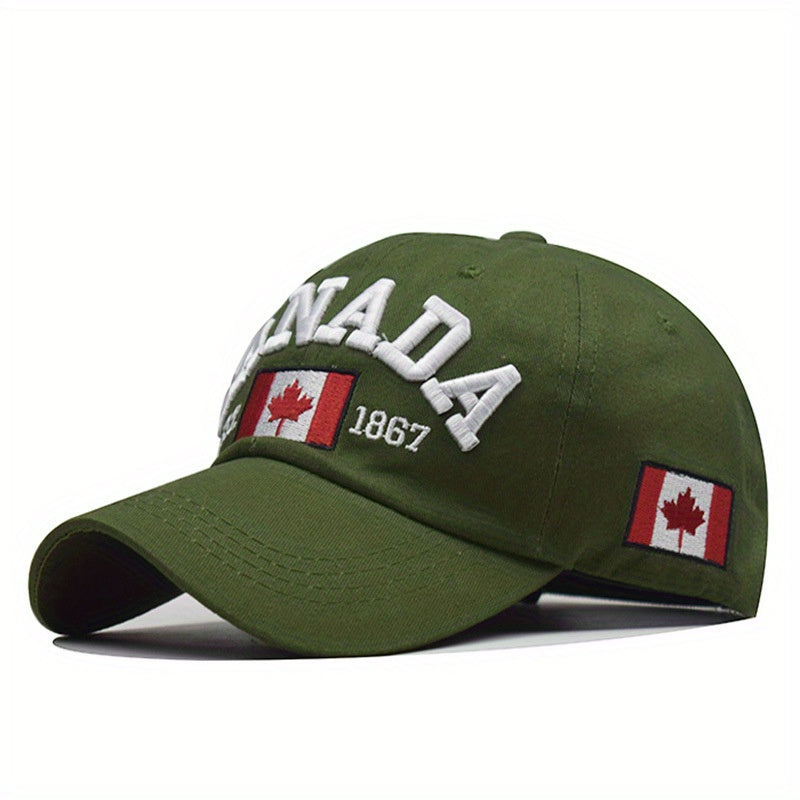 Canada 1867 Baseball Cap with Canadian Flag Embroidery