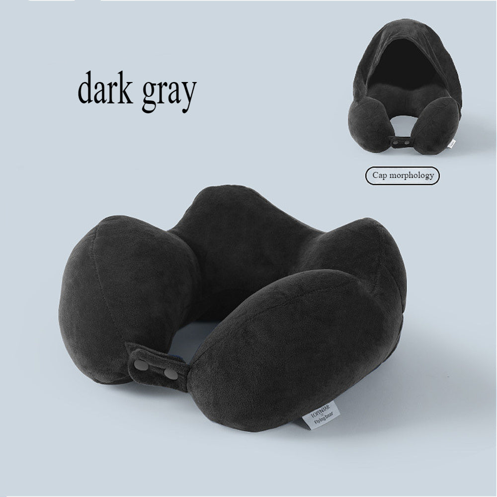 The 1pc Ergonomic U-Shaped Neck Support Pillow with Built-In Cap offers medium firmness and portability. Filled with PP material, it is great for use in the office, car, train, camping, and is ideal for flying and road trips. Suitable for ages 14 and up.