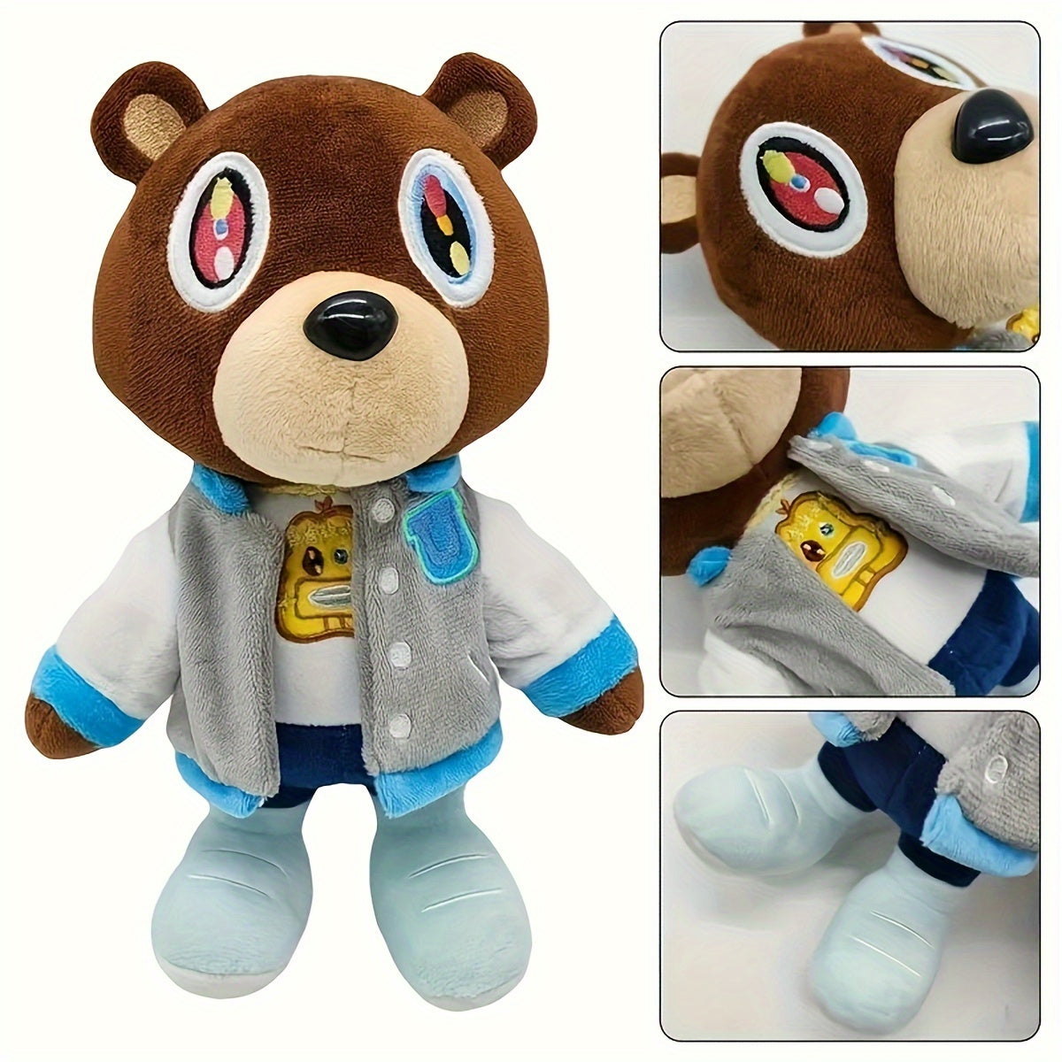 One-piece adorable bear plush toy made of soft polyester material, perfect for gifting on kids' birthdays or as party favors for boys and girls. A delightful children's plush toy and ideal plaything for babies.