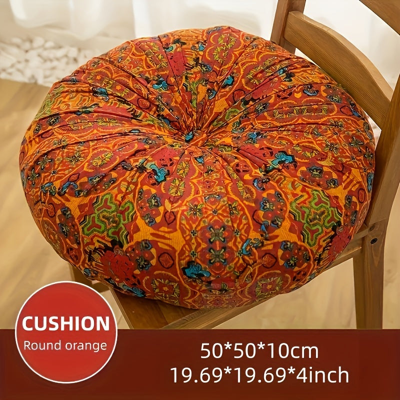 Boho-chic square cushion with pompoms: Versatile and fade-resistant.