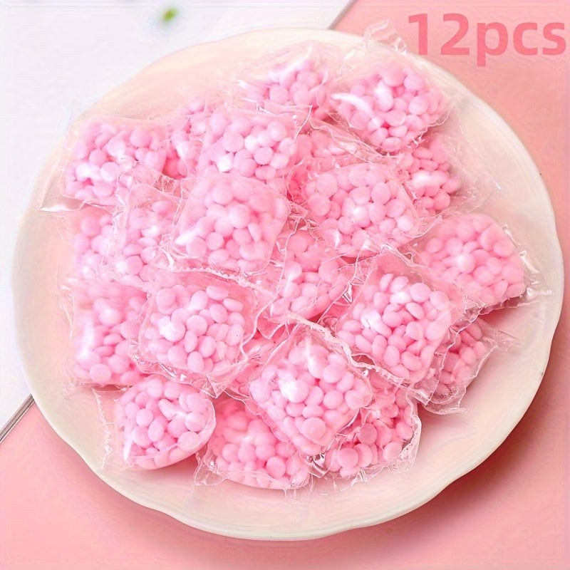 Fragrant Pearls Laundry Detergent: 12/58/98 pcs, long-lasting scent, dye and bleach free, made of PET material.