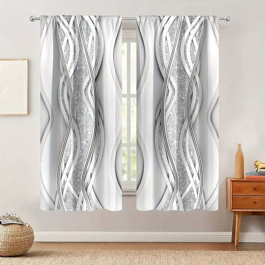 Two Rod Pocket Design Curtains for Bedroom and Living Room, Decorative Window Drapes for Home Decoration, Room Treatments and Decor