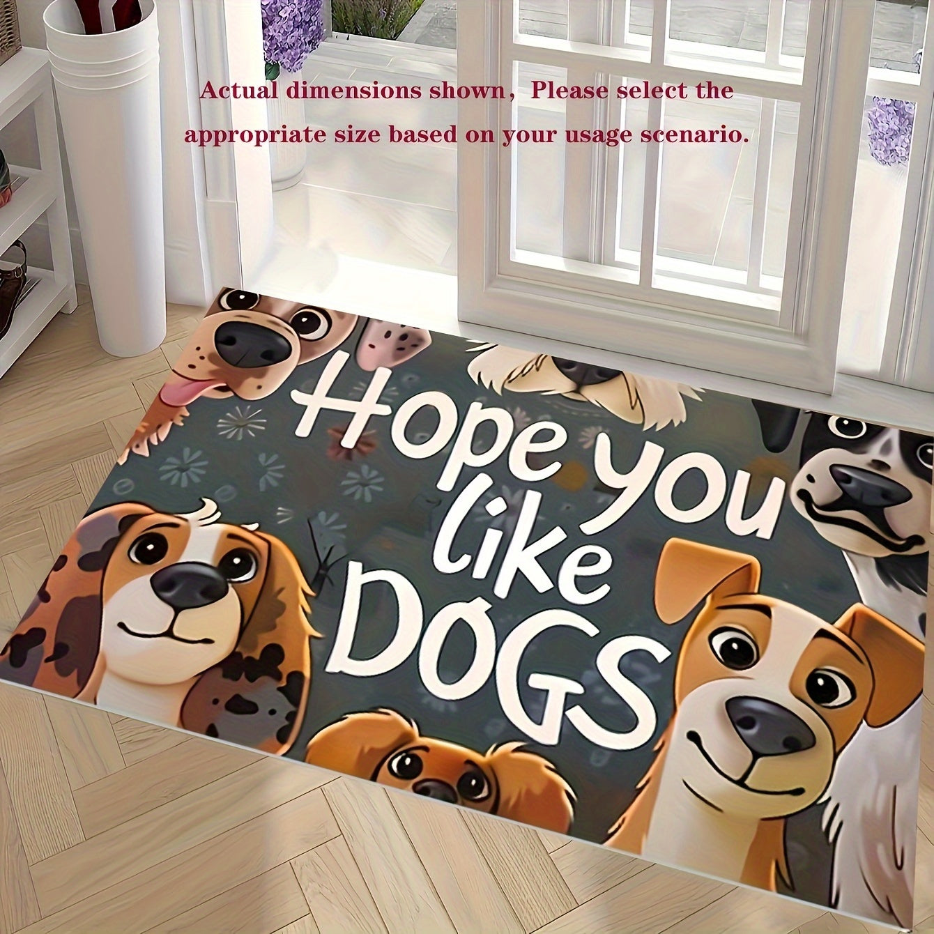 Soft and Thick Adorable Cartoon Dog Door Mat - Machine Washable with Non-Slip Backing | Perfect for Kitchen, Living Room, or Bedroom | Decorative Indoor Entrance Rug