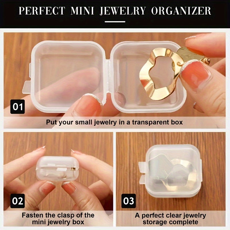 20 small jewelry storage boxes with lids made of plastic, for organizing beads, sewing accessories, arts and crafts supplies, suitable for storing items in bedroom, bathroom, or office.